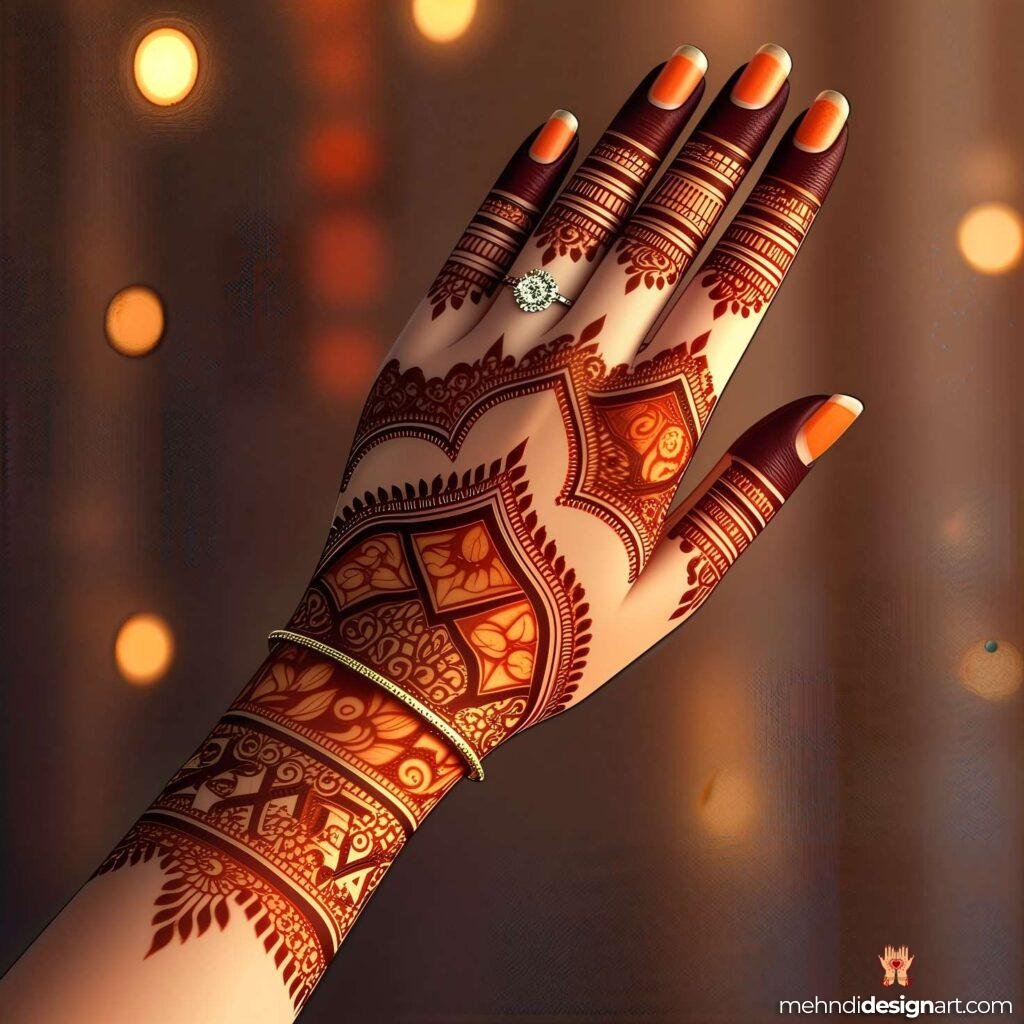 60+ Modern Full Hand Mehndi Design for a Trendy Look 4 modern full hand mehndi design
