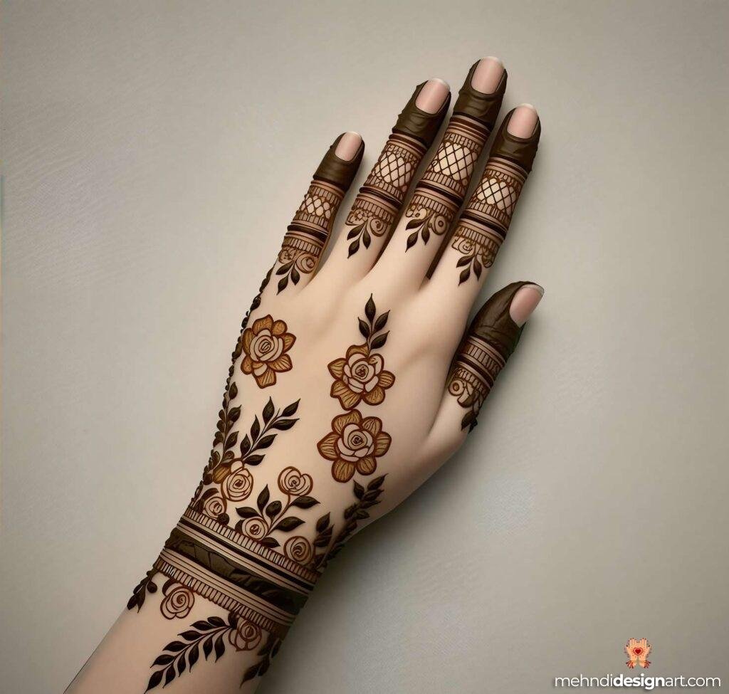 60+ Modern Full Hand Mehndi Design for a Trendy Look 14