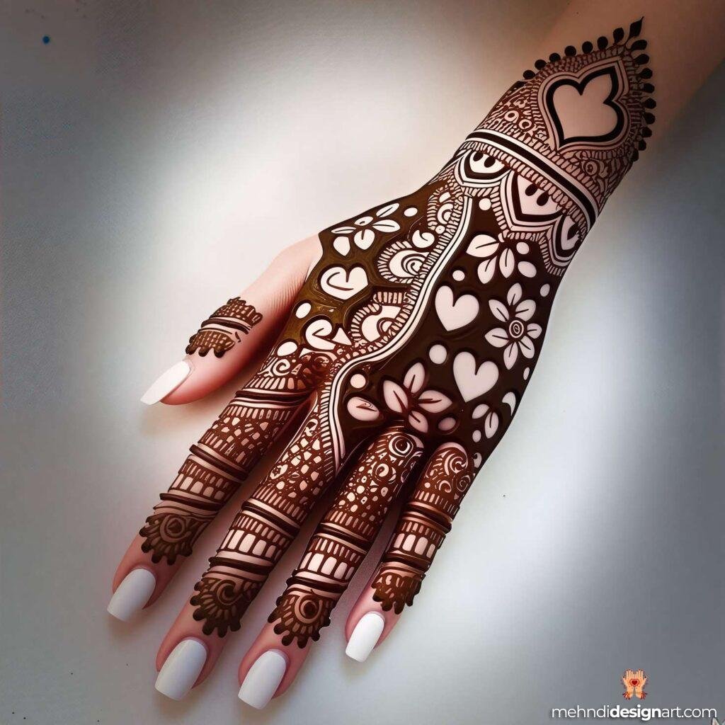 60+ Modern Full Hand Mehndi Design for a Trendy Look 19