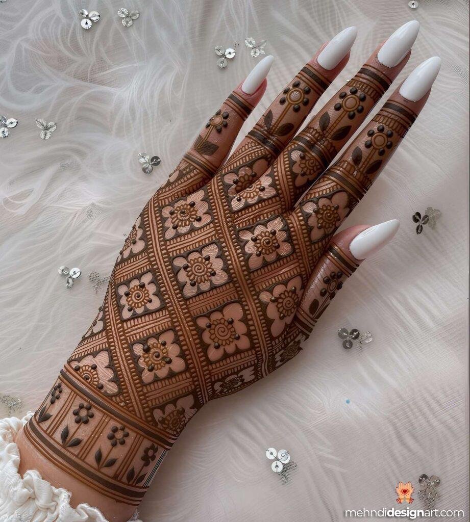 60+ Modern Full Hand Mehndi Design for a Trendy Look 21