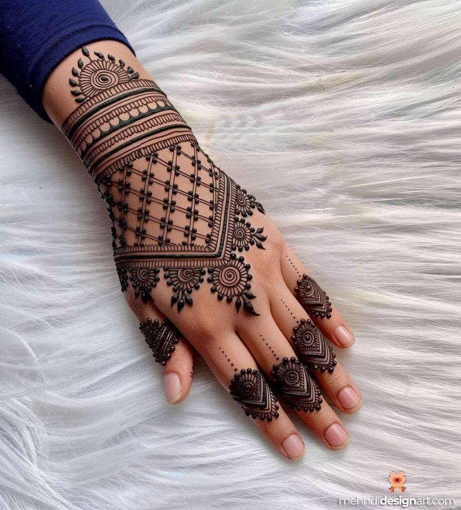 60+ Modern Full Hand Mehndi Design for a Trendy Look 6