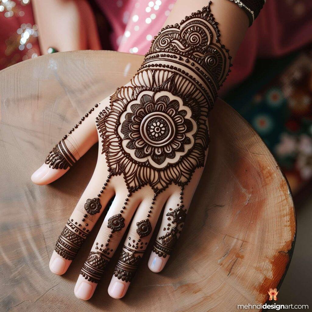60+ Modern Full Hand Mehndi Design for a Trendy Look 23