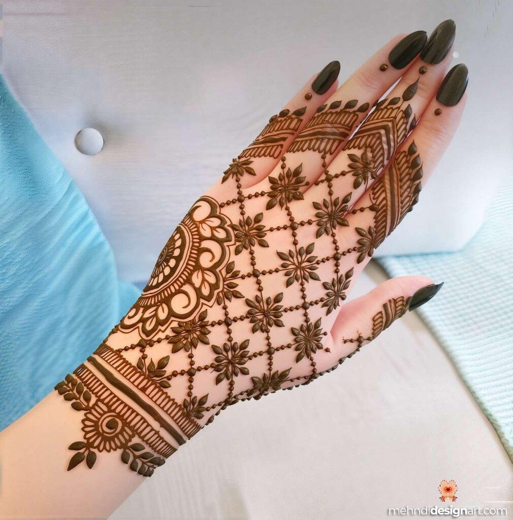 60+ Modern Full Hand Mehndi Design for a Trendy Look 27
