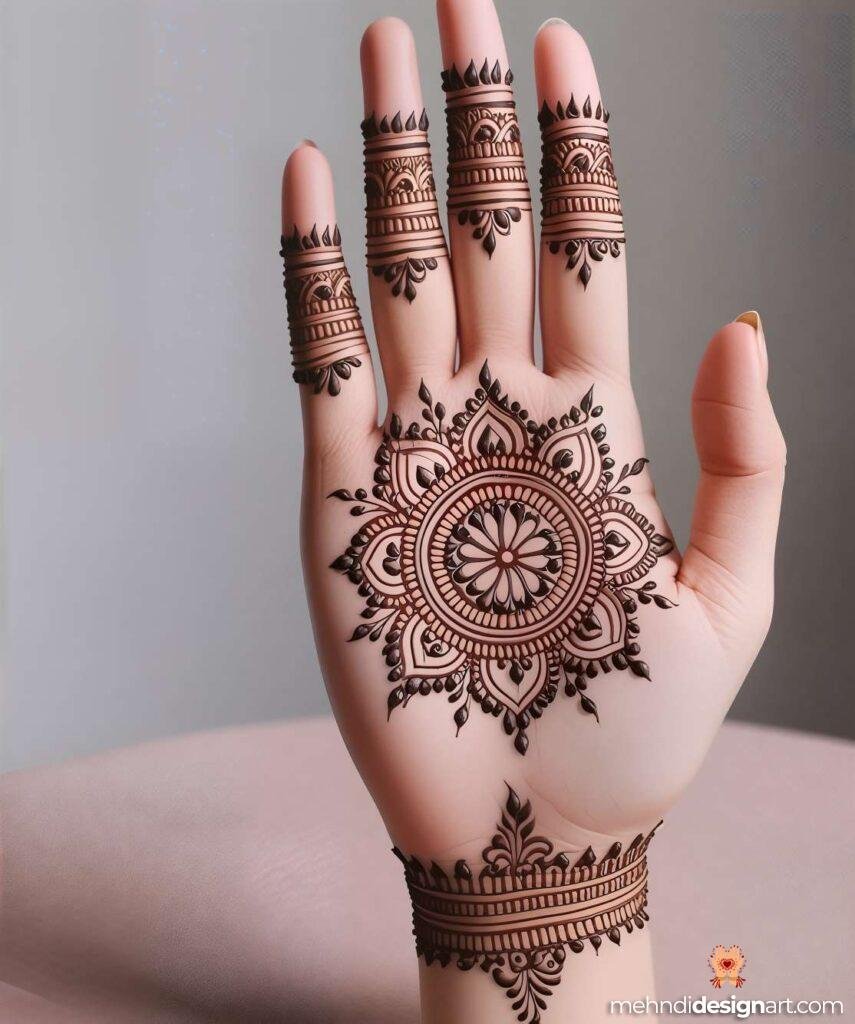60+ Modern Full Hand Mehndi Design for a Trendy Look 28