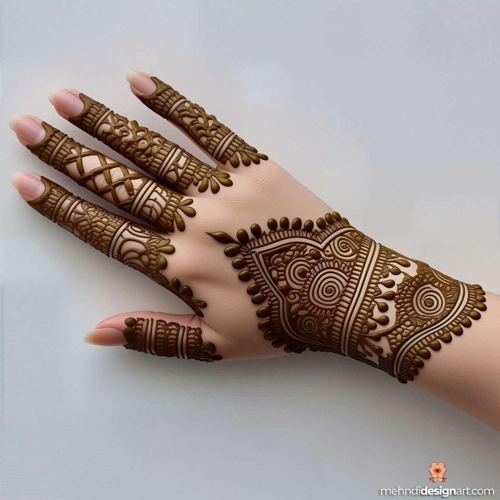 60+ Modern Full Hand Mehndi Design for a Trendy Look 29