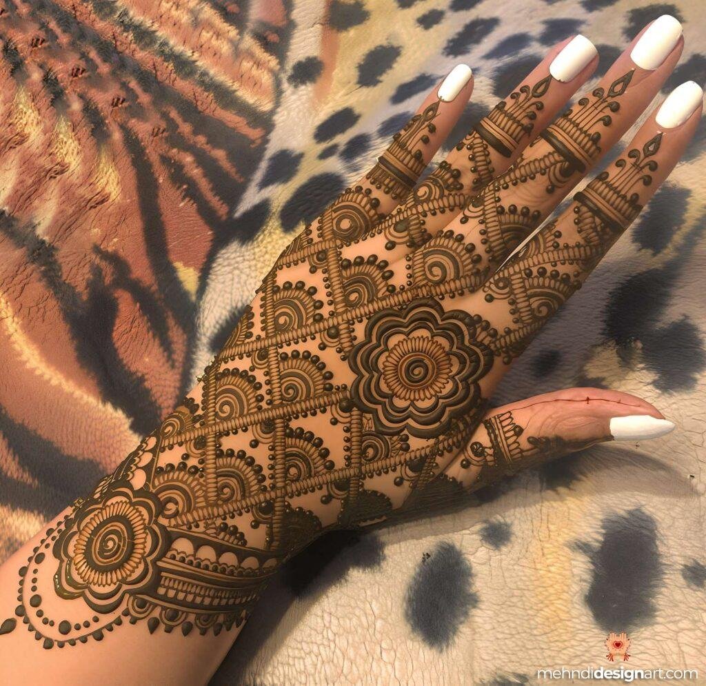 60+ Modern Full Hand Mehndi Design for a Trendy Look 31
