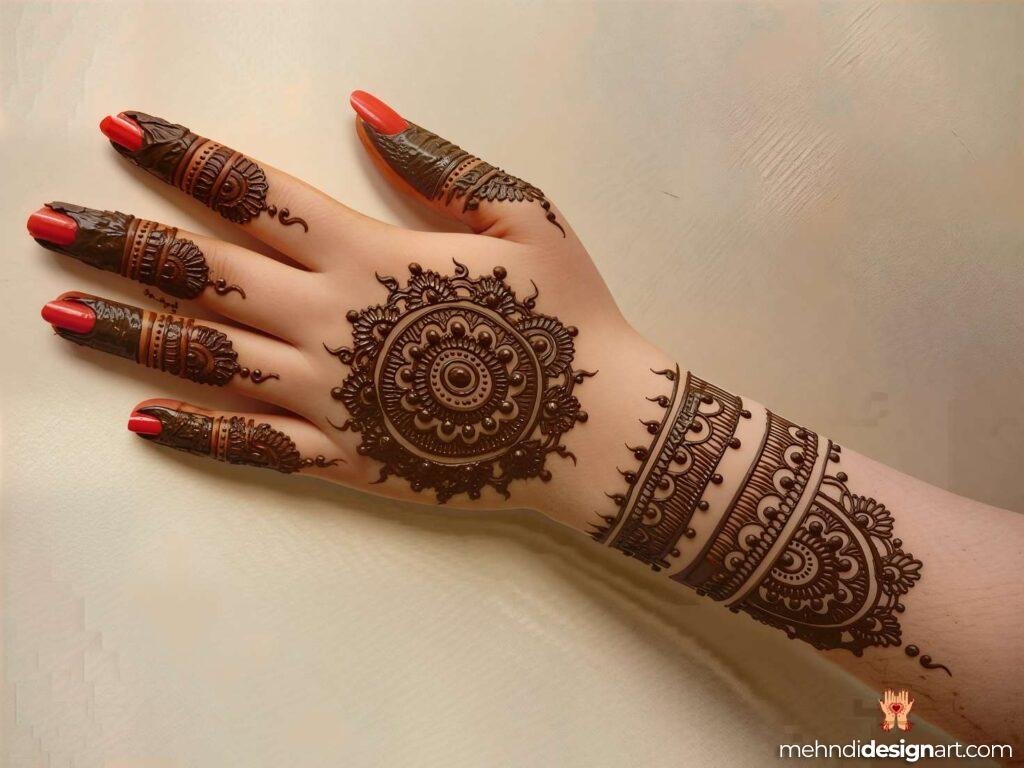 60+ Modern Full Hand Mehndi Design for a Trendy Look 7