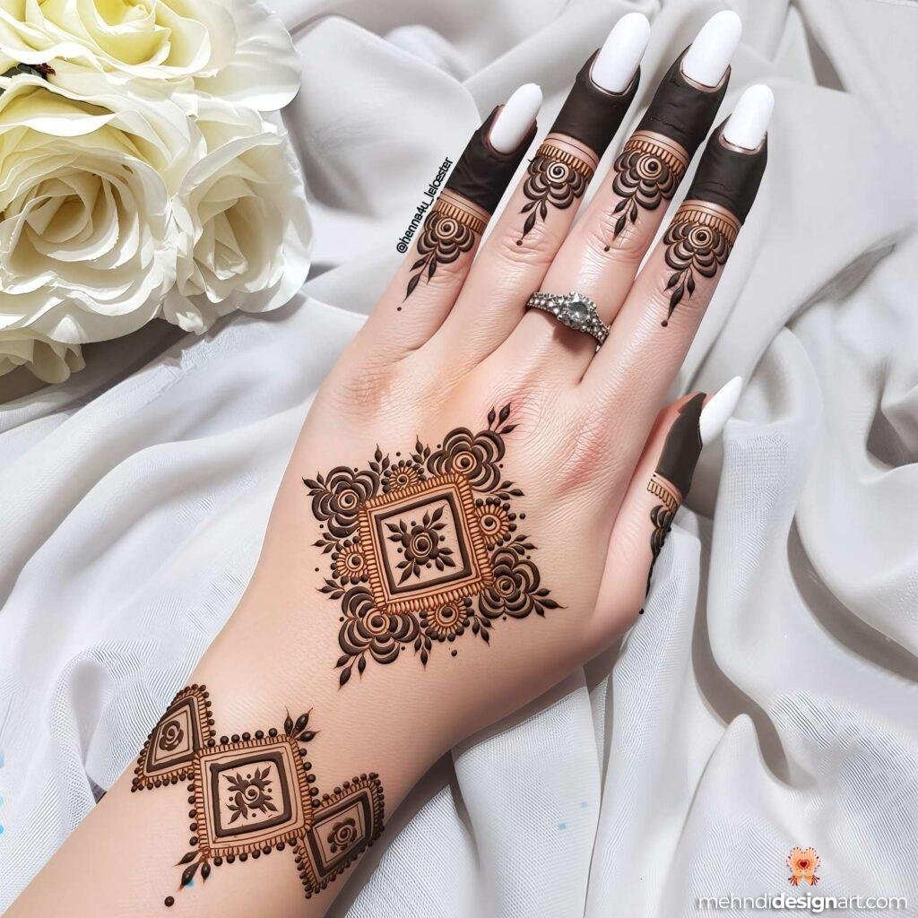 60+ Modern Full Hand Mehndi Design for a Trendy Look 8