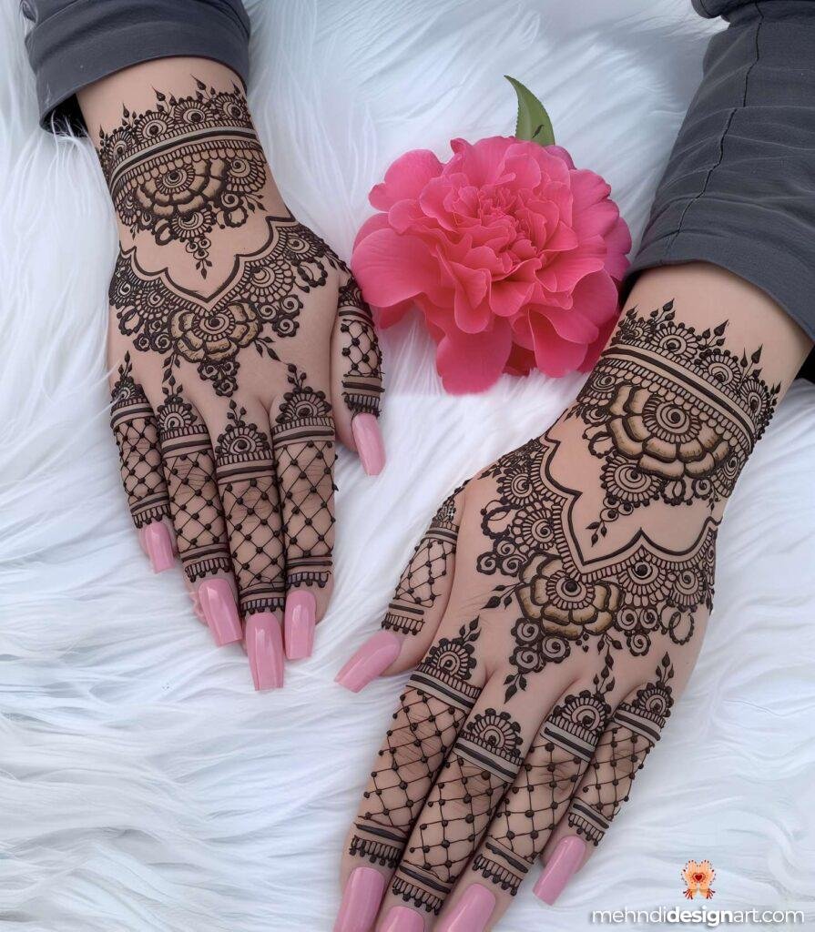 60+ Modern Full Hand Mehndi Design for a Trendy Look 51