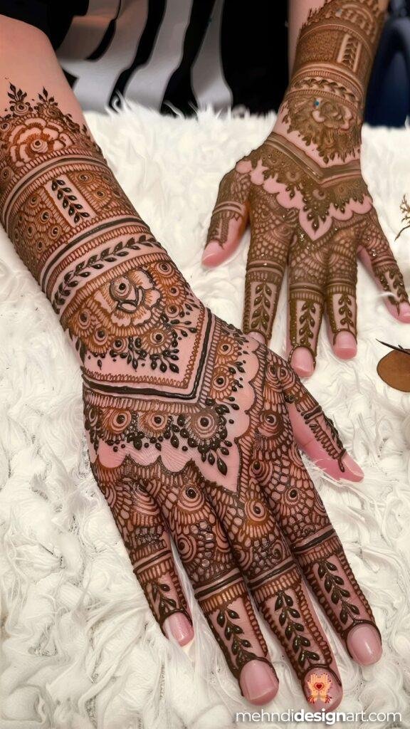 60+ Modern Full Hand Mehndi Design for a Trendy Look 60