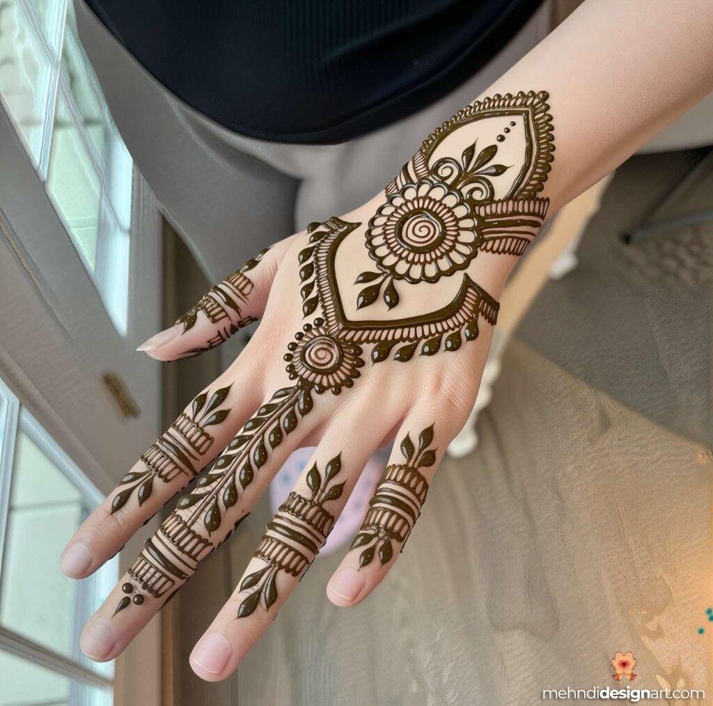 60+ Modern Full Hand Mehndi Design for a Trendy Look 10