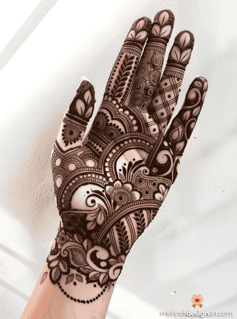 40+ Arabic Mehndi Designs for Full Hands: Timeless Elegance and Intricate Beauty 15