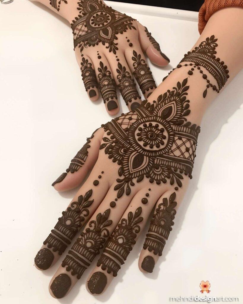40+ Arabic Mehndi Designs for Full Hands: Timeless Elegance and Intricate Beauty 17