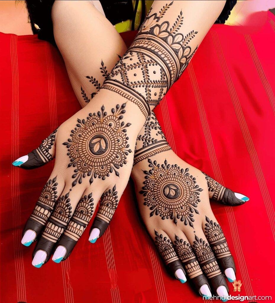 40+ Arabic Mehndi Designs for Full Hands: Timeless Elegance and Intricate Beauty 32
