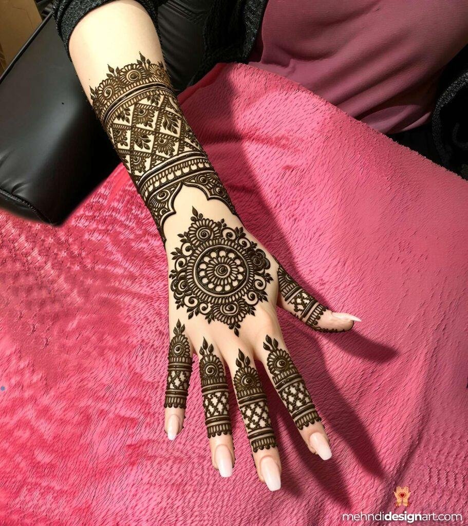 40+ Arabic Mehndi Designs for Full Hands: Timeless Elegance and Intricate Beauty 44