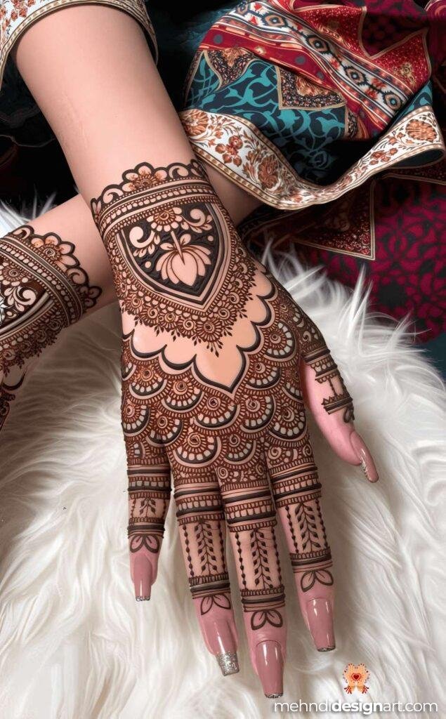 40+ Arabic Mehndi Designs for Full Hands: Timeless Elegance and Intricate Beauty 34