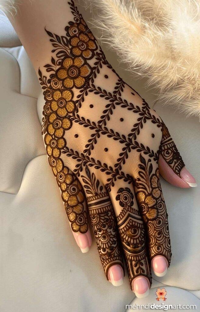 40+ Arabic Mehndi Designs for Full Hands: Timeless Elegance and Intricate Beauty 38