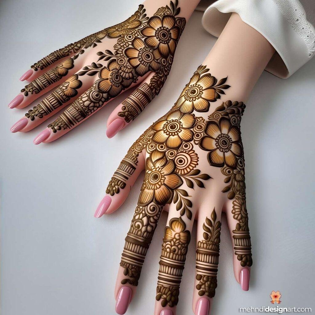 20+ Back Hand Simple Mehndi Design for an Elegant Look 15