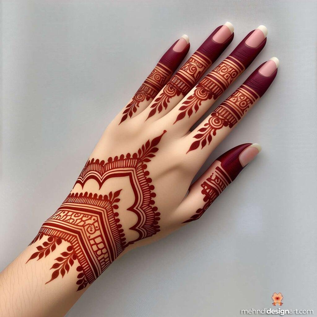 20+ Back Hand Simple Mehndi Design for an Elegant Look 18
