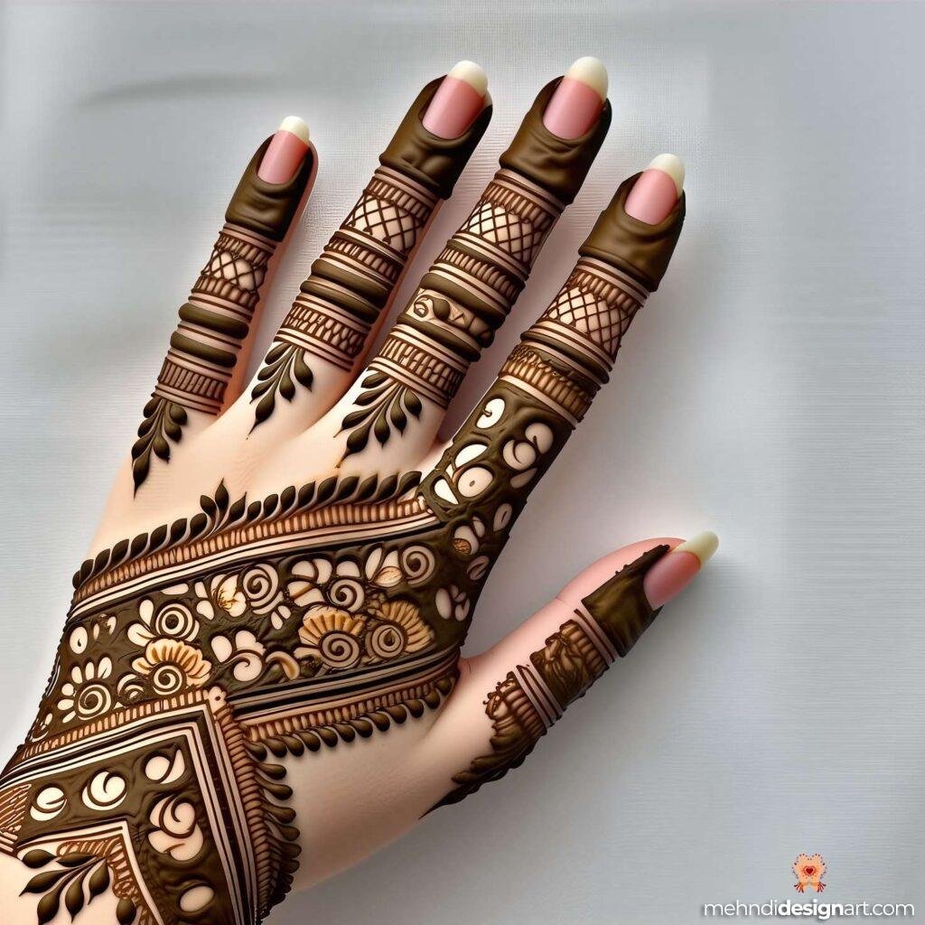 20+ Back Hand Simple Mehndi Design for an Elegant Look 17