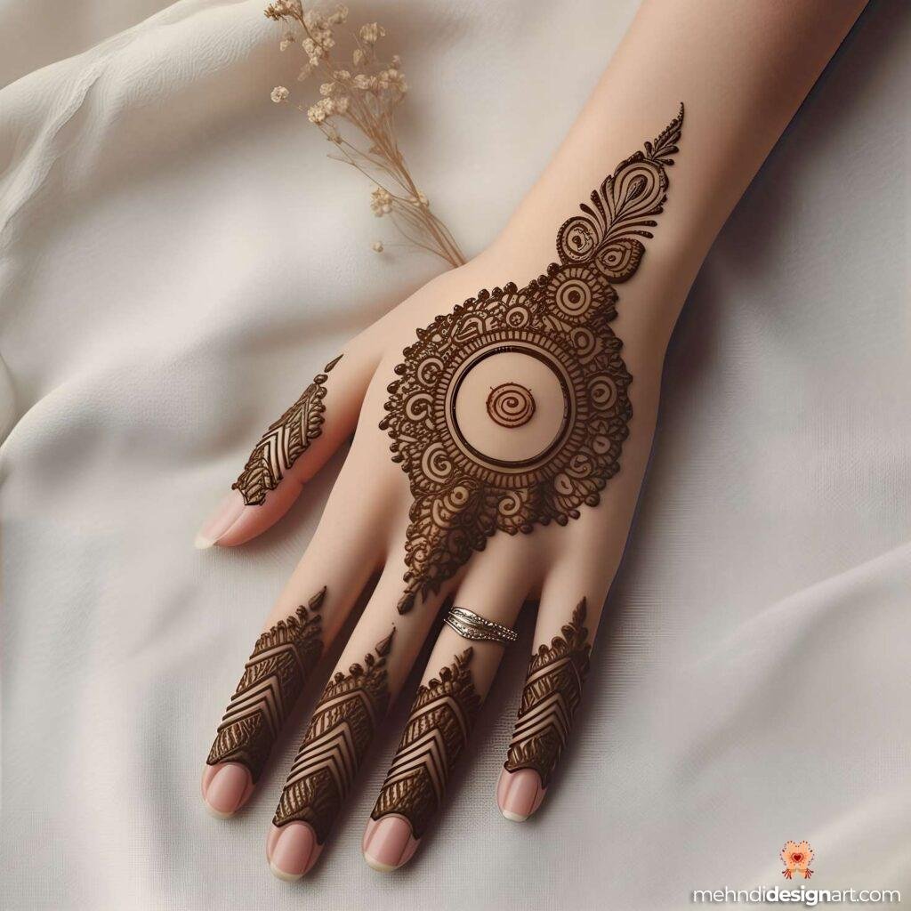 20+ Back Hand Simple Mehndi Design for an Elegant Look 19