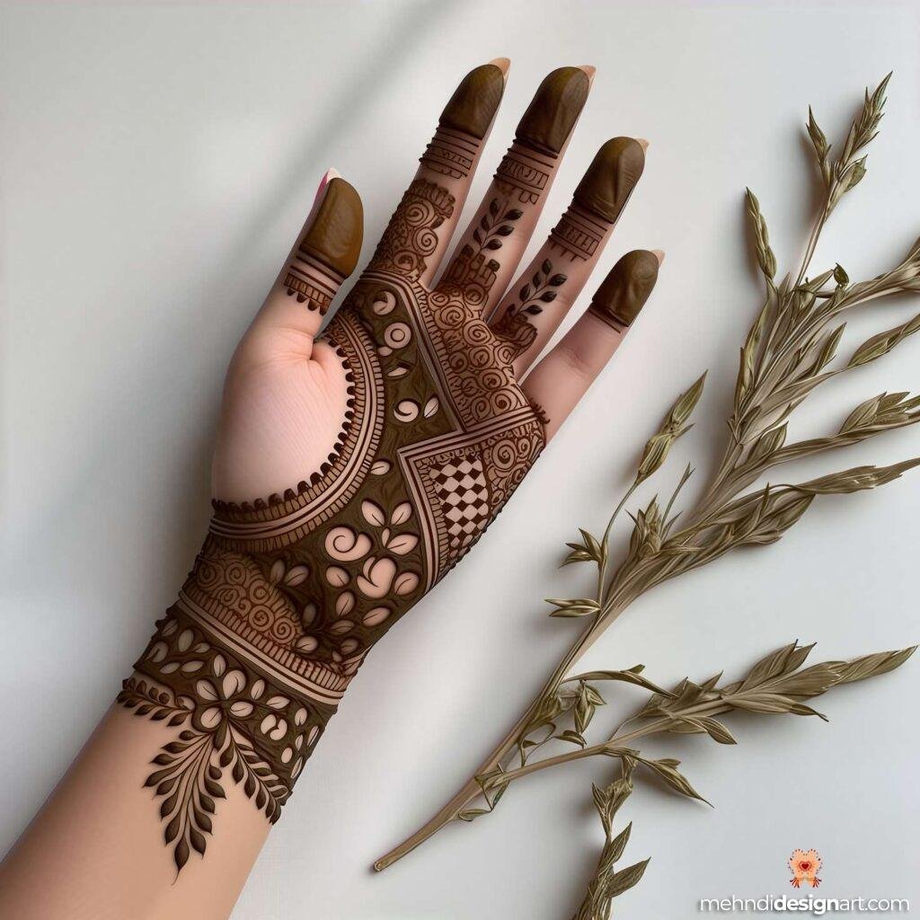 20+ Back Hand Simple Mehndi Design for an Elegant Look 23