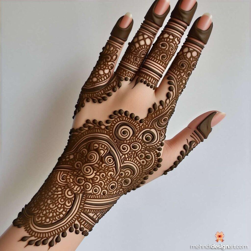 20+ Back Hand Simple Mehndi Design for an Elegant Look 6