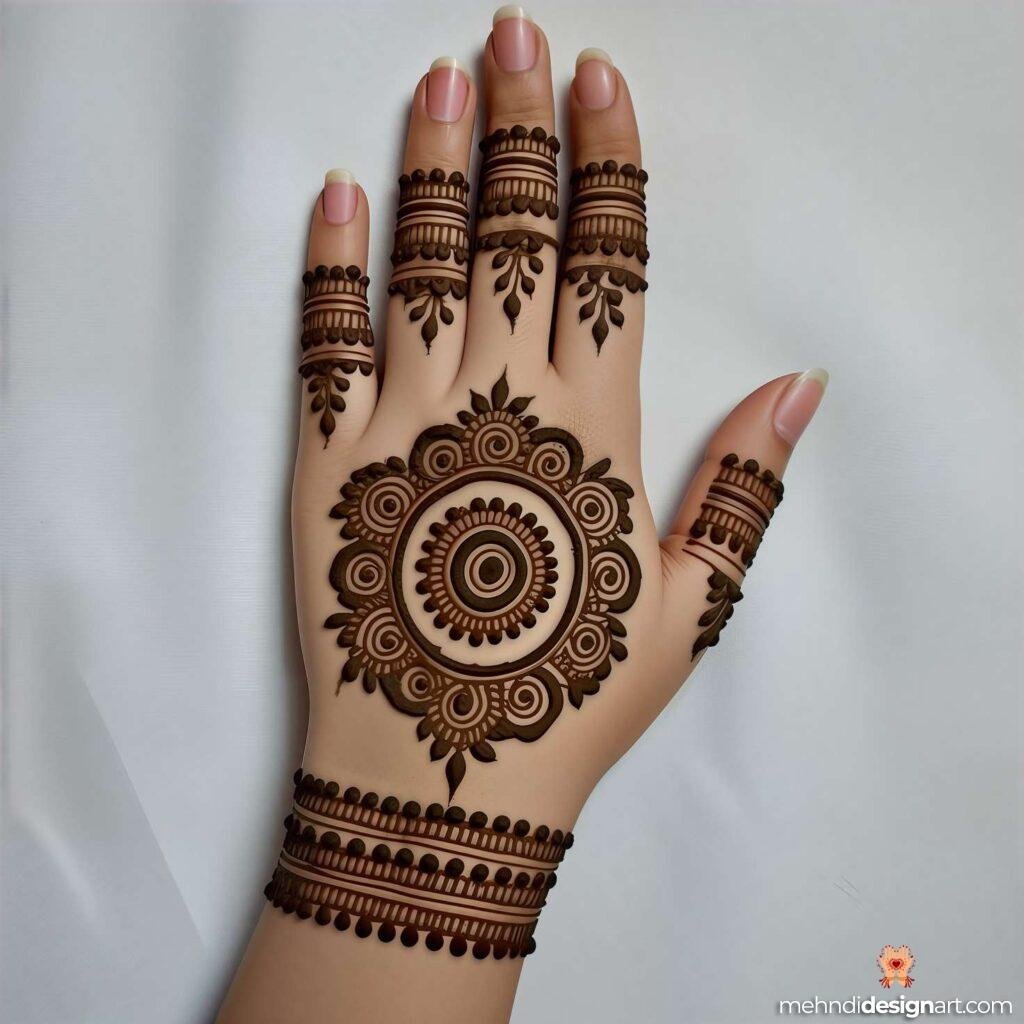 20+ Back Hand Simple Mehndi Design for an Elegant Look 7