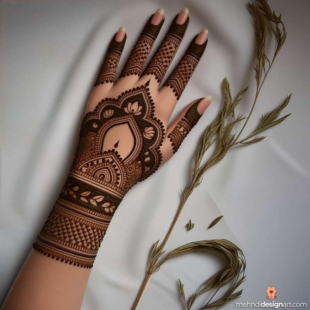 20+ Back Hand Simple Mehndi Design for an Elegant Look 9