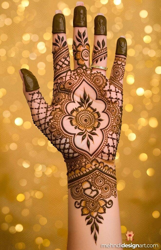 35+ Beautiful Easy Full Palm Mehndi Designs for Every Occasion 24