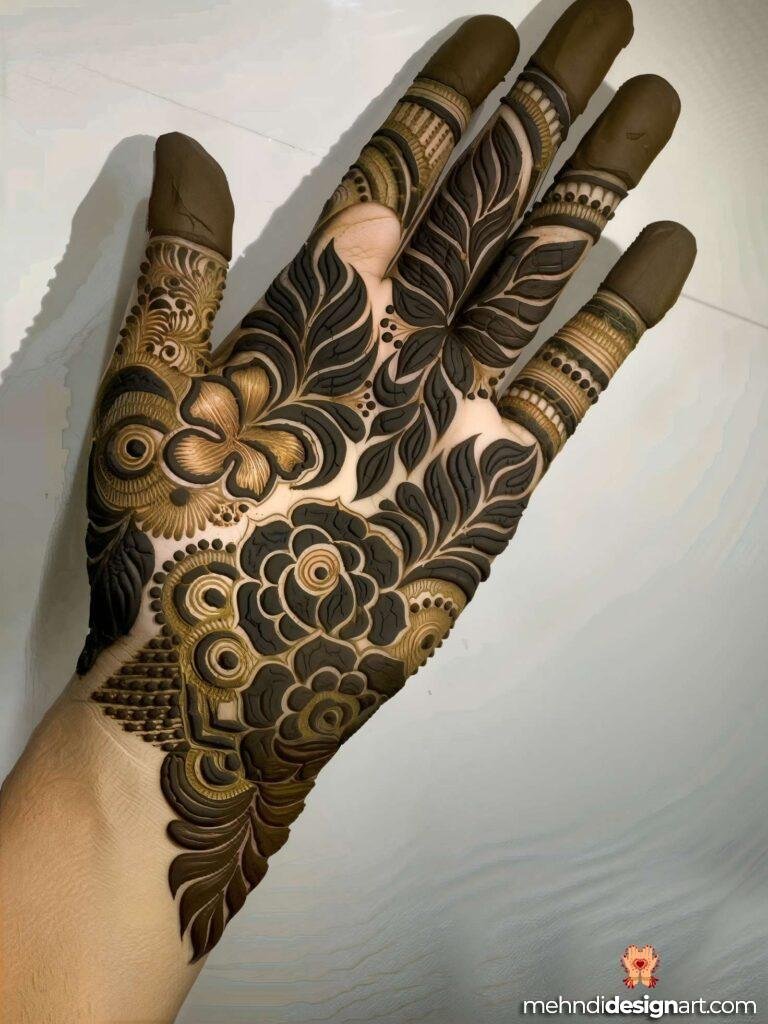 30+ Stunning Flower Stylish Back Hand Mehndi Design for Every Occasion 13