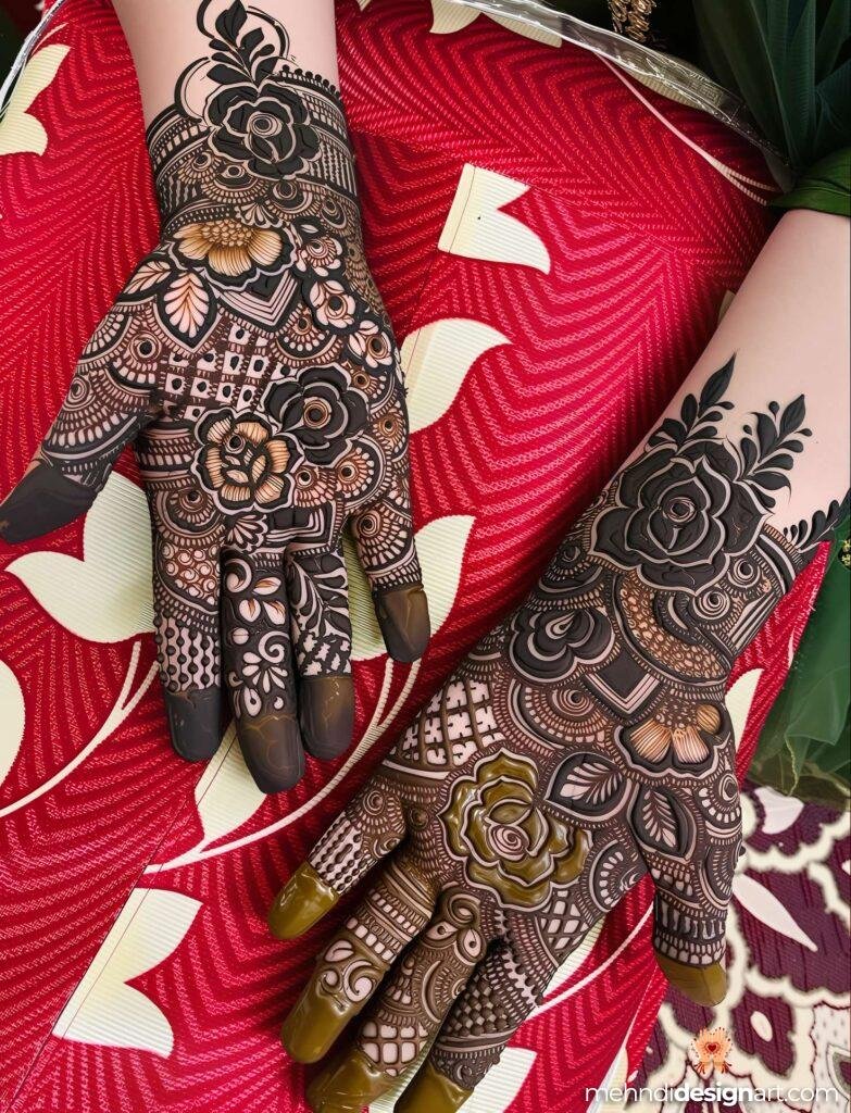 30+ Stunning Flower Stylish Back Hand Mehndi Design for Every Occasion 14