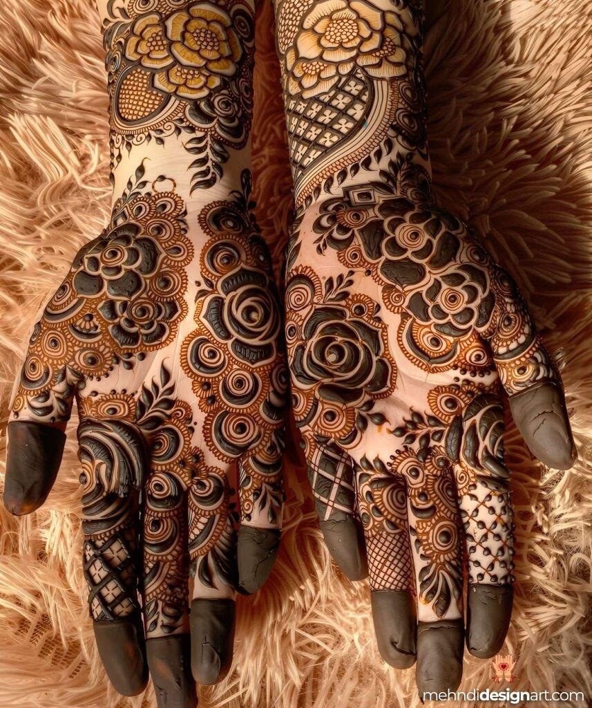 30+ Stunning Flower Stylish Back Hand Mehndi Design for Every Occasion 20