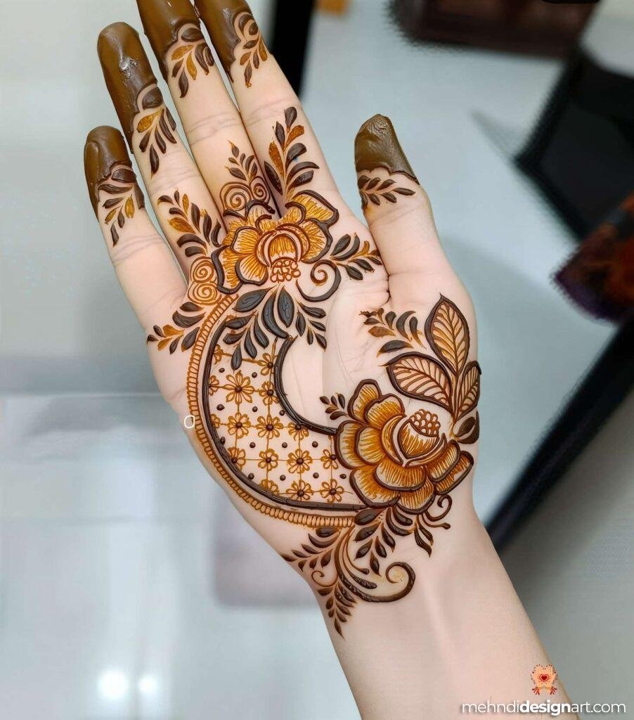 30+ Stunning Flower Stylish Back Hand Mehndi Design for Every Occasion 24