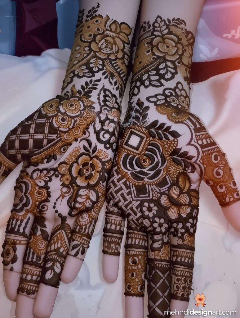 30+ Stunning Flower Stylish Back Hand Mehndi Design for Every Occasion 11